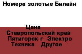 Номера золотые Билайн  › Цена ­ 1 - Ставропольский край, Пятигорск г. Электро-Техника » Другое   
